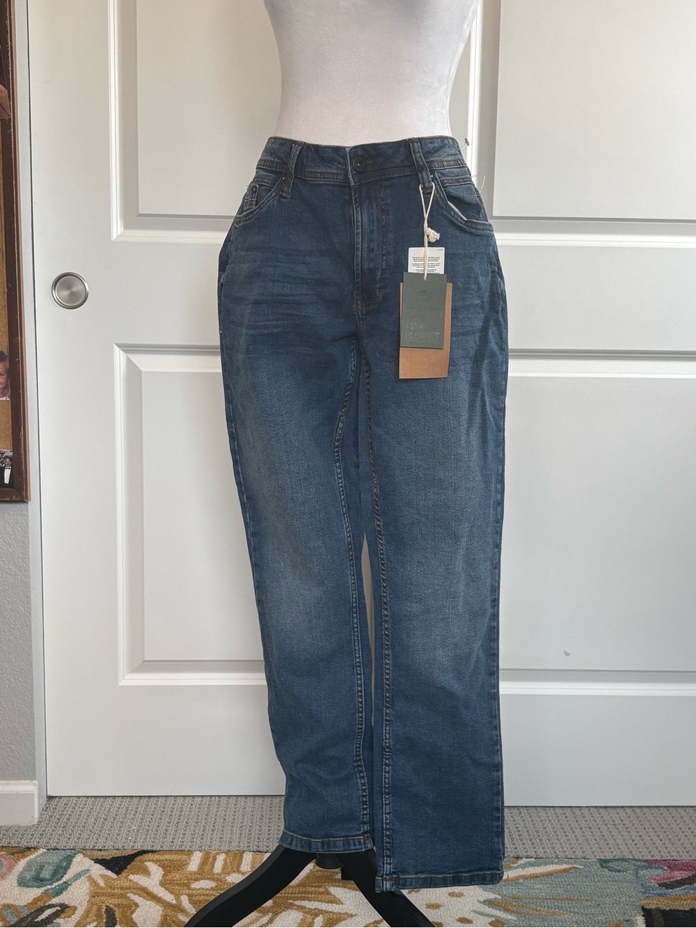 Free People Mid Wash Straight Leg Jeans